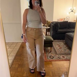 Re/done 70s Ultra High-Rise Wide-Leg Jeans 31 (10)
Color Washed Khaki